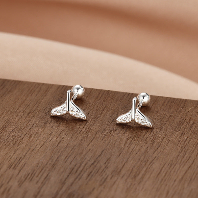 Wholesale S999 Sterling Silver Screw Pattern Simple Temperament Small Ear Bone Stud Earrings